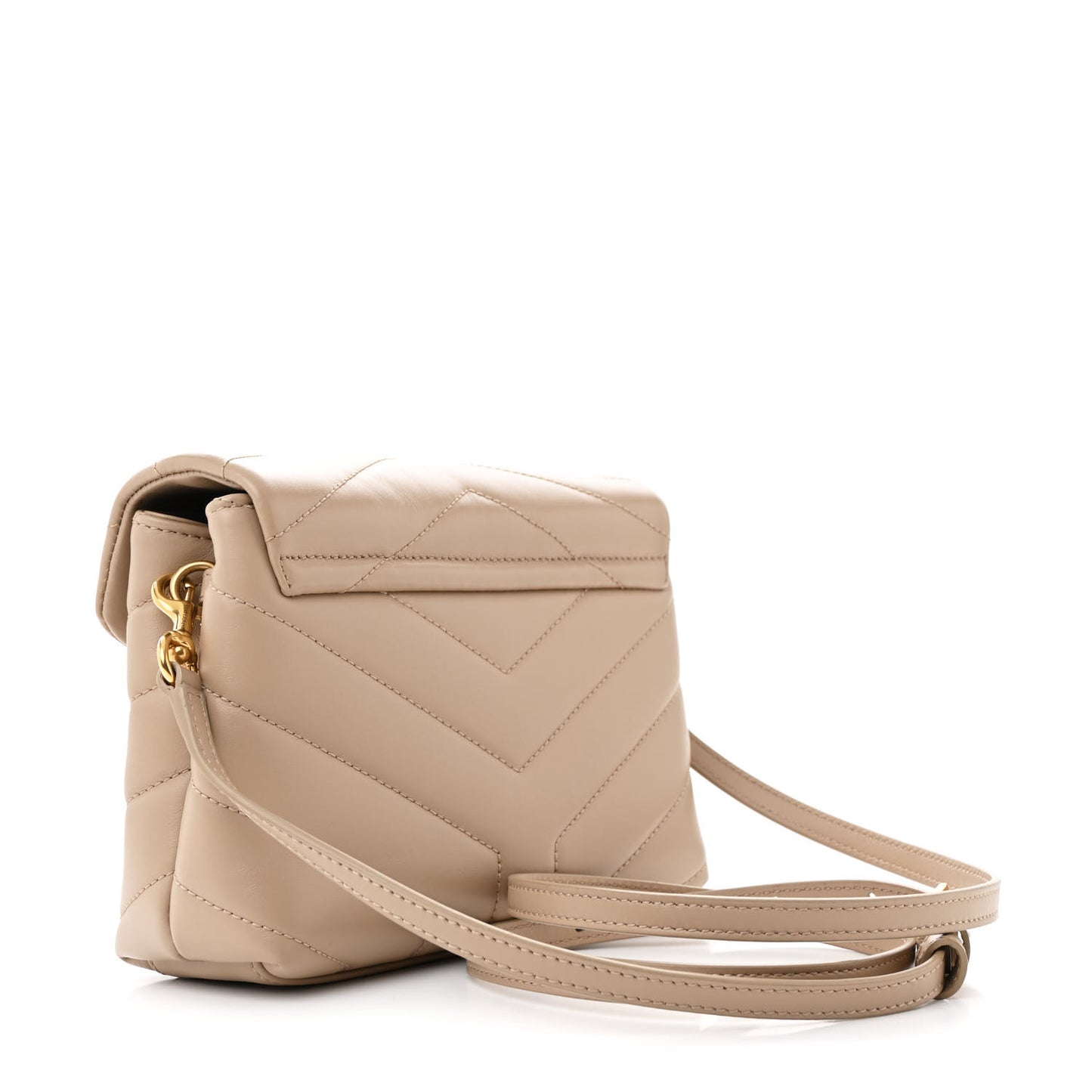 Calfskin Y Quilted Monogram Toy Loulou Crossbody Bag Dark Beige