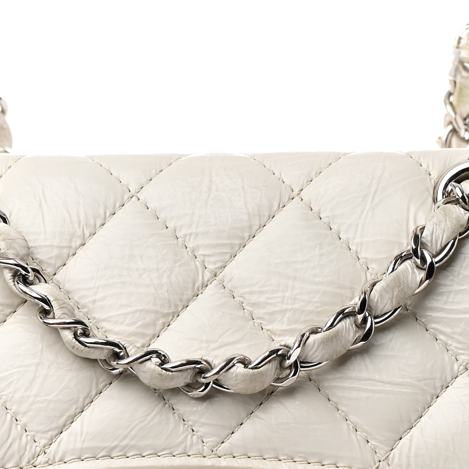 Chanel Crumpled Calfskin PVC Quilted Backpack White 8 of 15