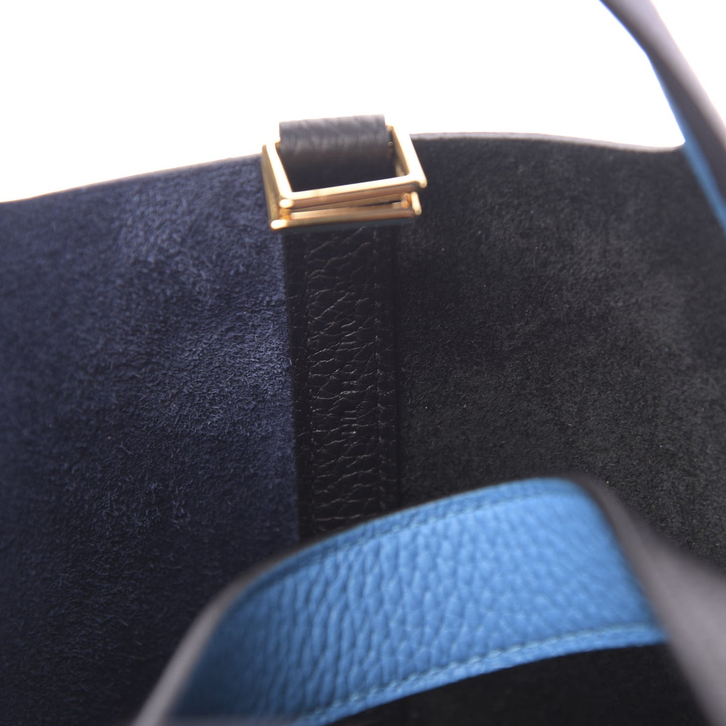 Taurillon Clemence Casaque Picotin Lock 18 PM Bleu Nuit Black Blue Frida