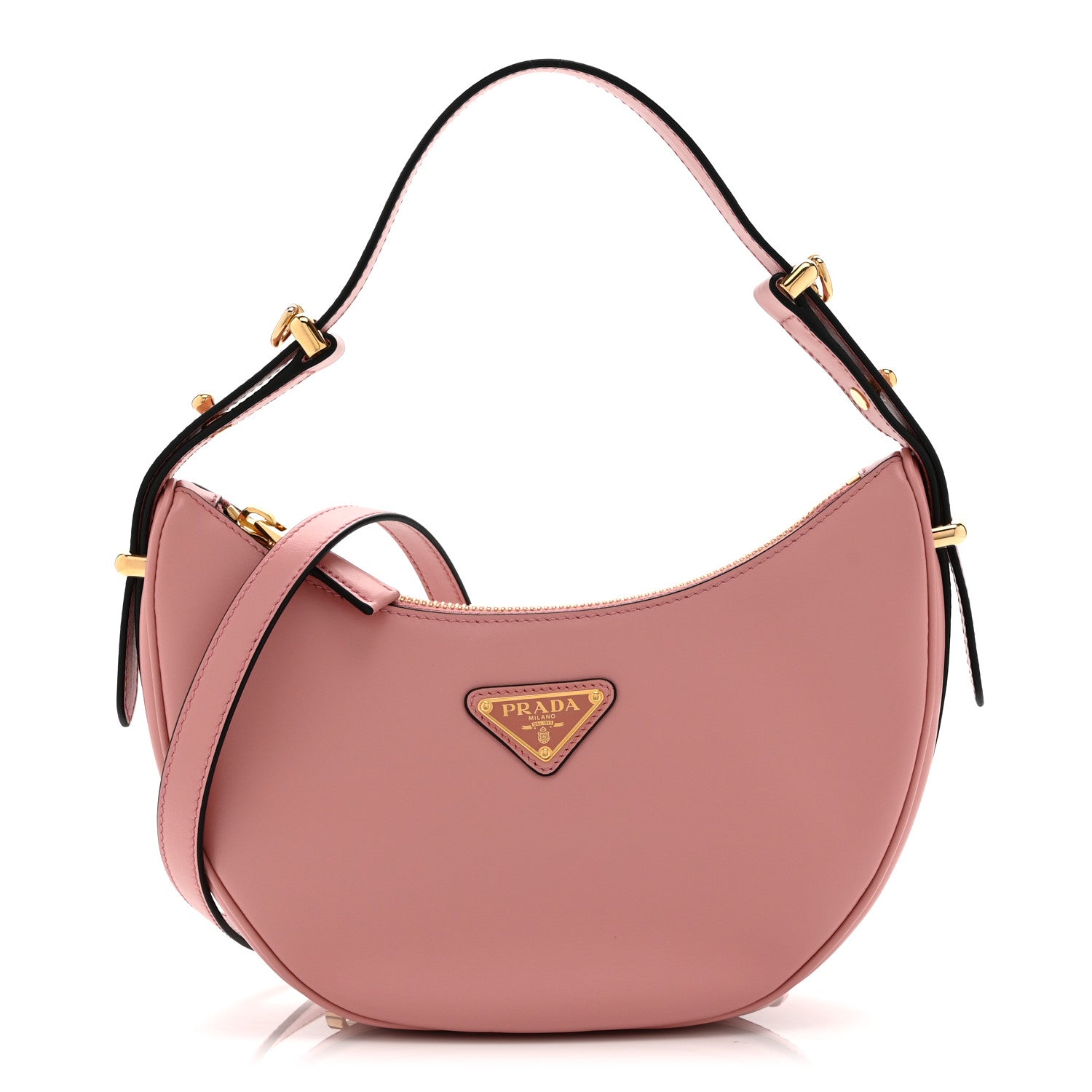 Prada Soft Calfskin Arque Shoulder Bag Alabastro 1903525