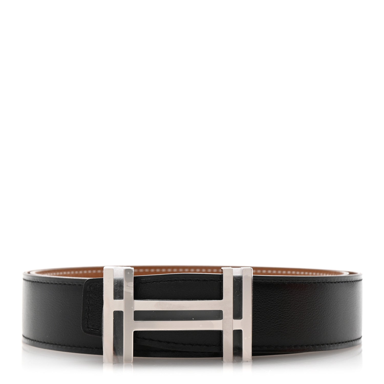 HERMES  Box Togo 32mm H Belt 90 Black Gold Hermes Black Gold Box Togo 32mm H Belt – Modaselle main image 2