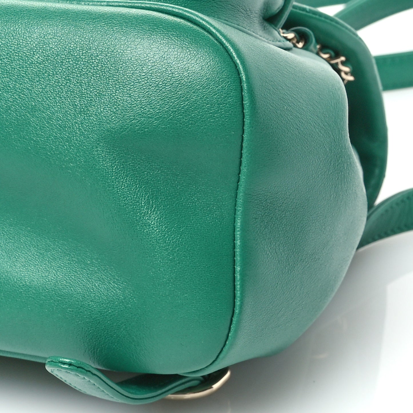 Lambskin Quilted Small Duma Drawstring Backpack Green
