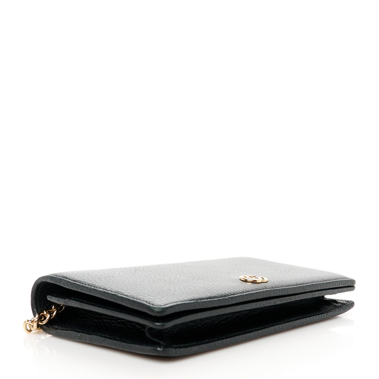 Calfskin Mini GG Marmont Chain Wallet Black