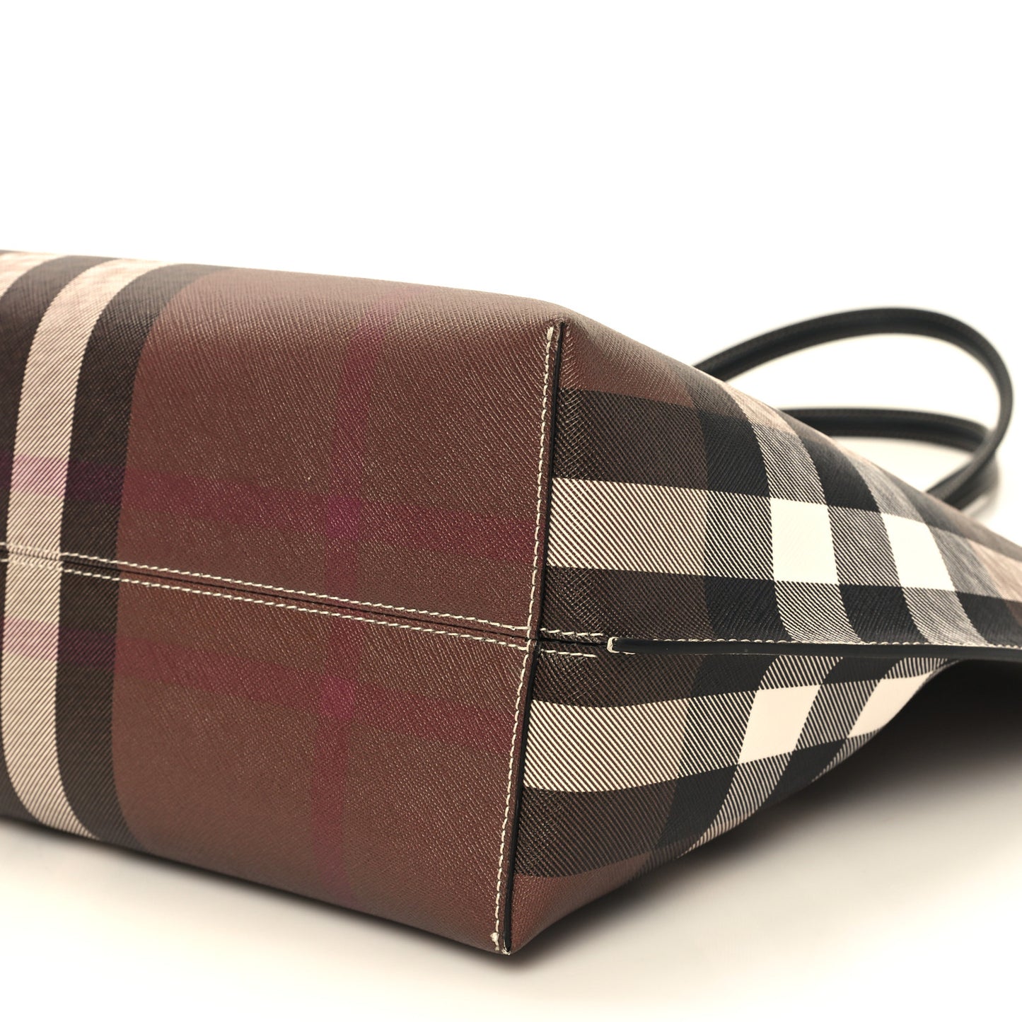 E-Canvas Check Medium Soft TB Tote Dark Birch Brown