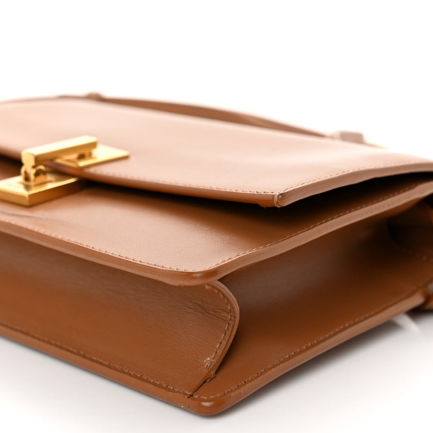 Smooth Calfskin Carre Satchel Cinnamon