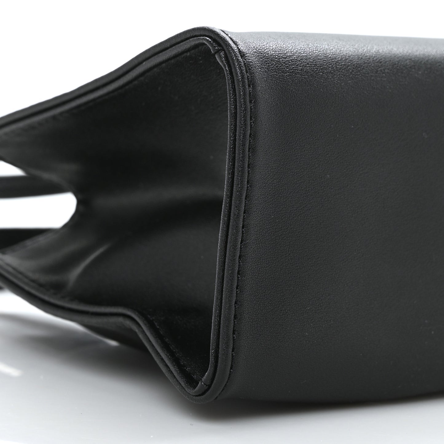 Vegan Leather Small Shopping Bag Black