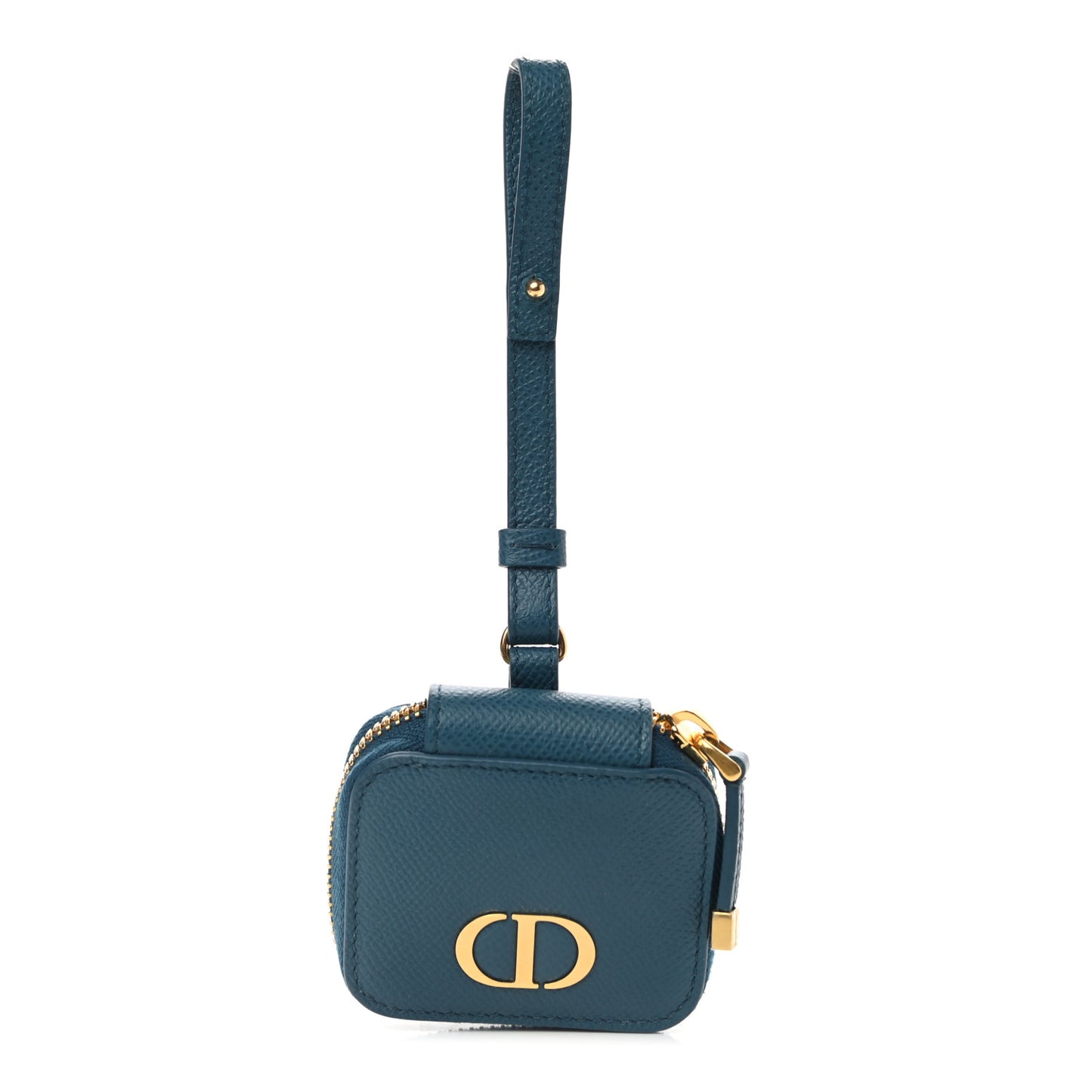 Grained Calfskin 30 Montaigne Airpods Case Deep Ocean