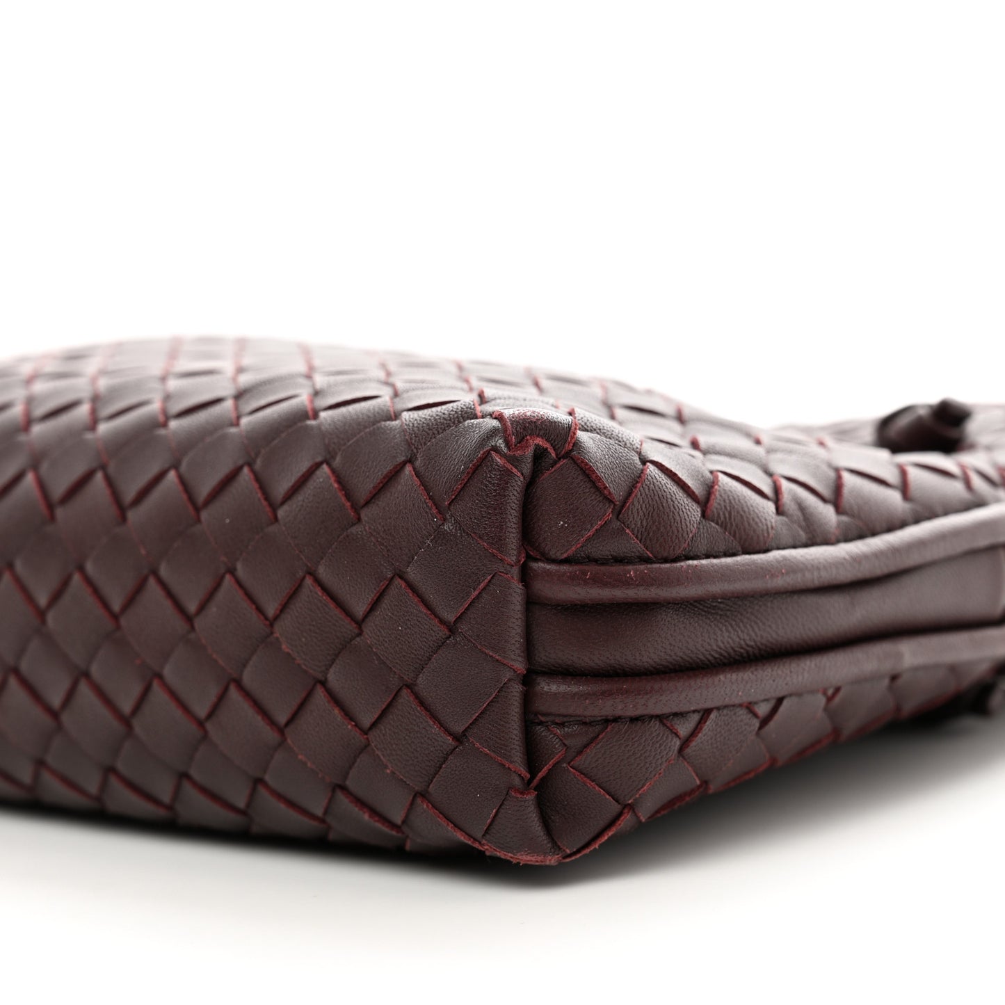 Nappa Intrecciato Nodini Crossbody Messenger Burgundy