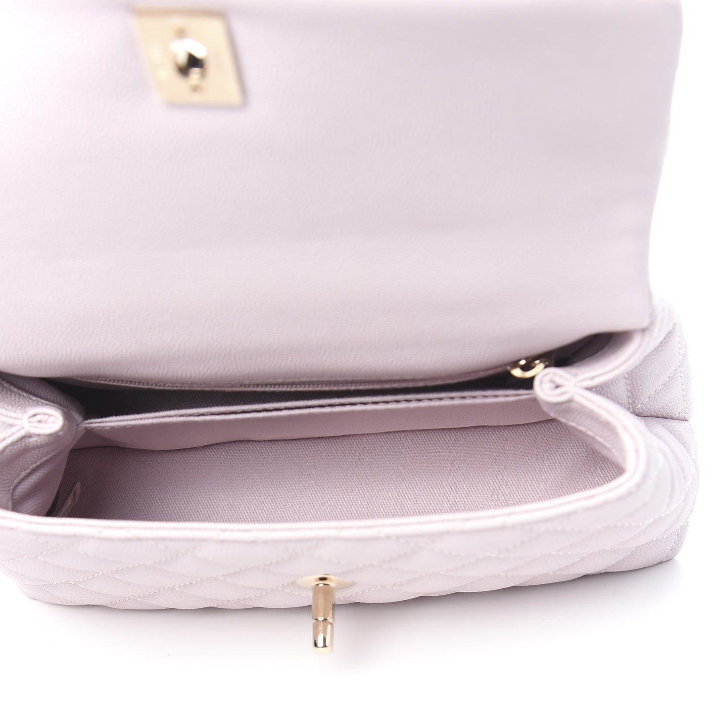 Caviar Quilted Mini Coco Handle Flap Lilas Lilac