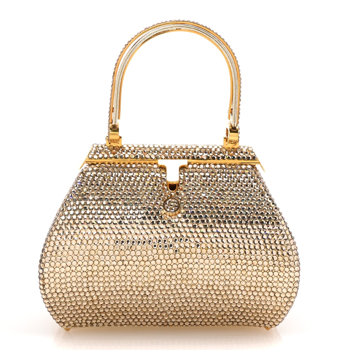 Swarovski Crystal Minaudiere Clutch Gold