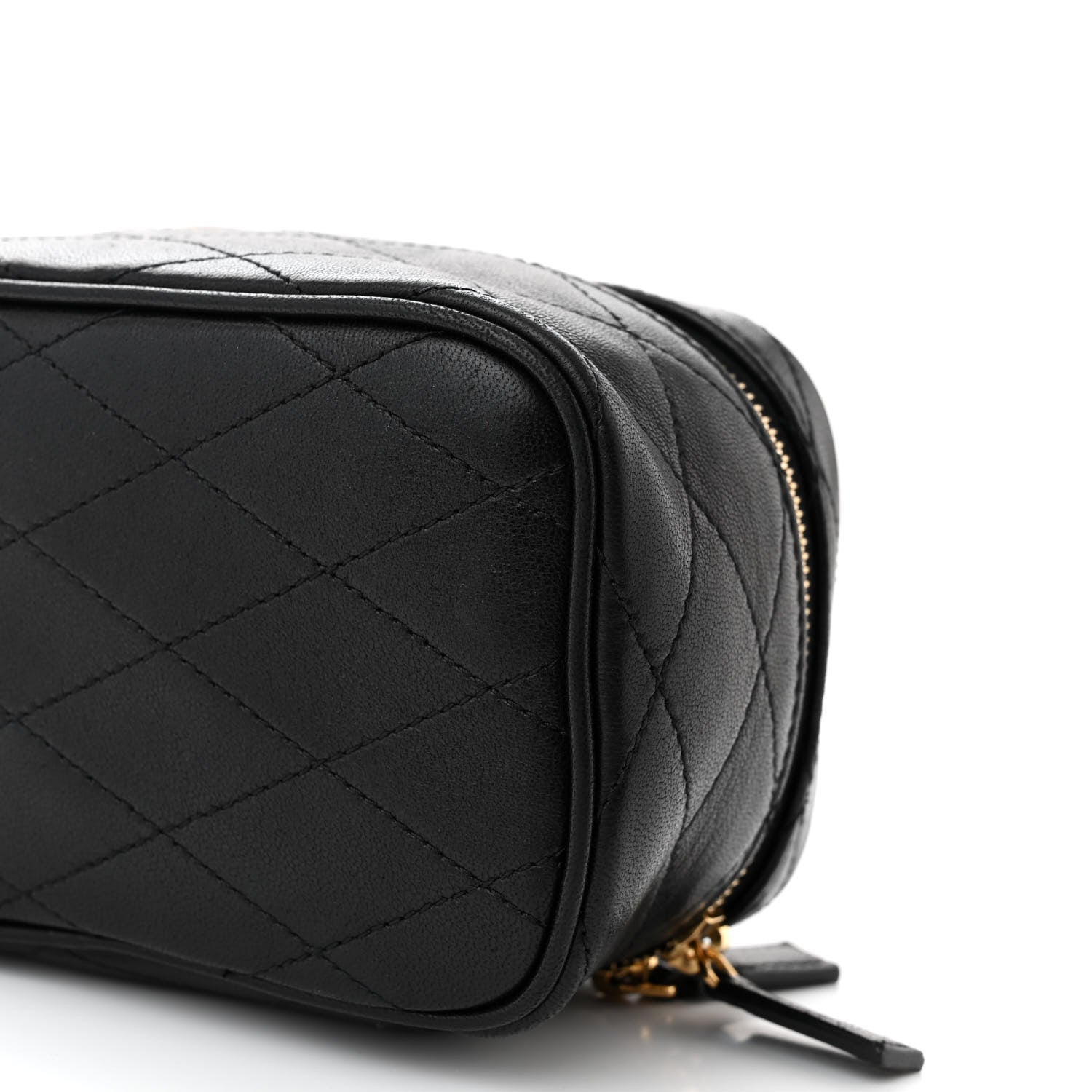 Saint Laurent Grain De Poudre Quilted Vanity Bag Top Handle Black 10 of 11