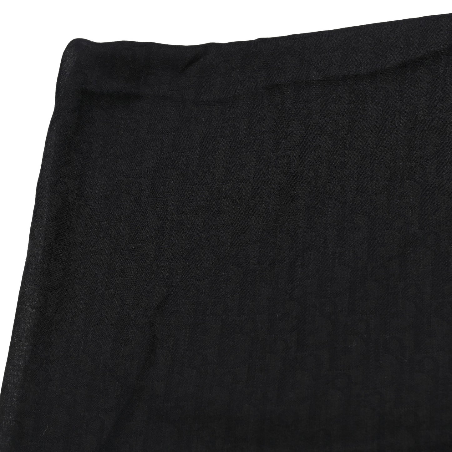 Wool Silk Oblique Shawl Black