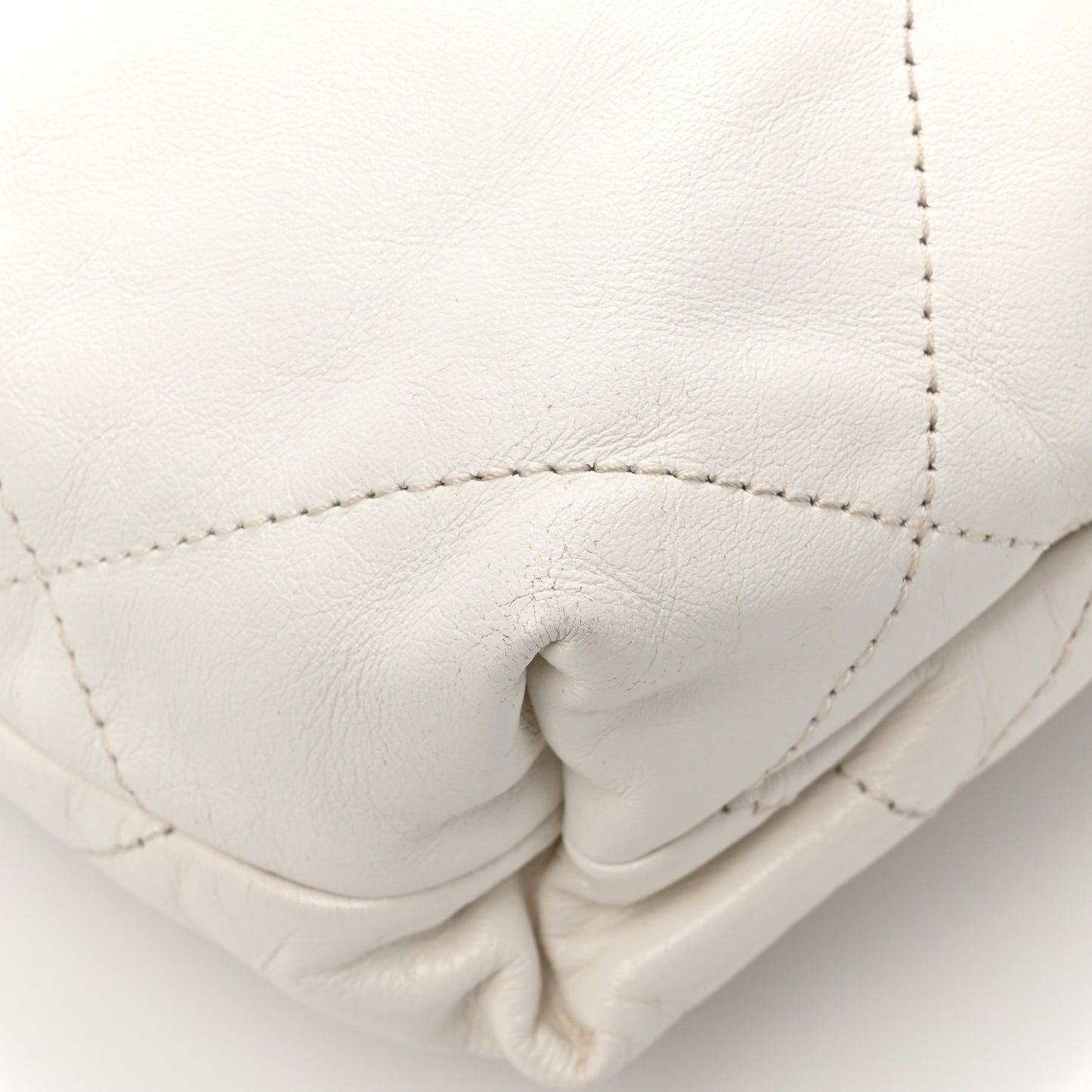 Shiny Calfskin Quilted Mini Chanel 22 White