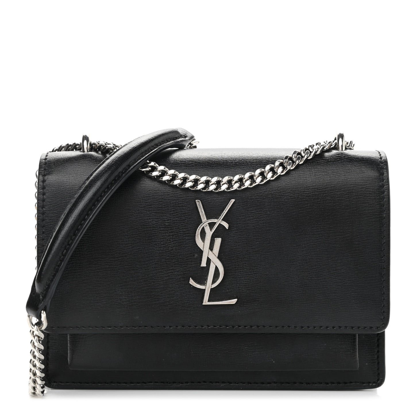 Calfskin Monogram Sunset Chain Wallet Black