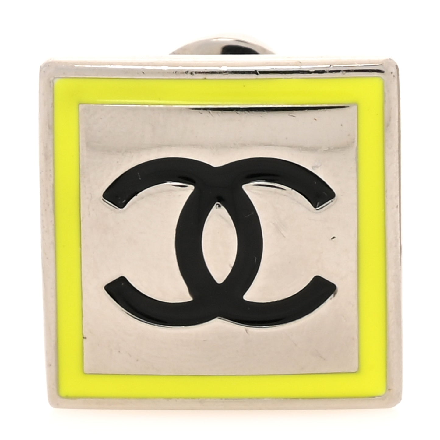 Metal Enamel Logo Brooch Black Yellow