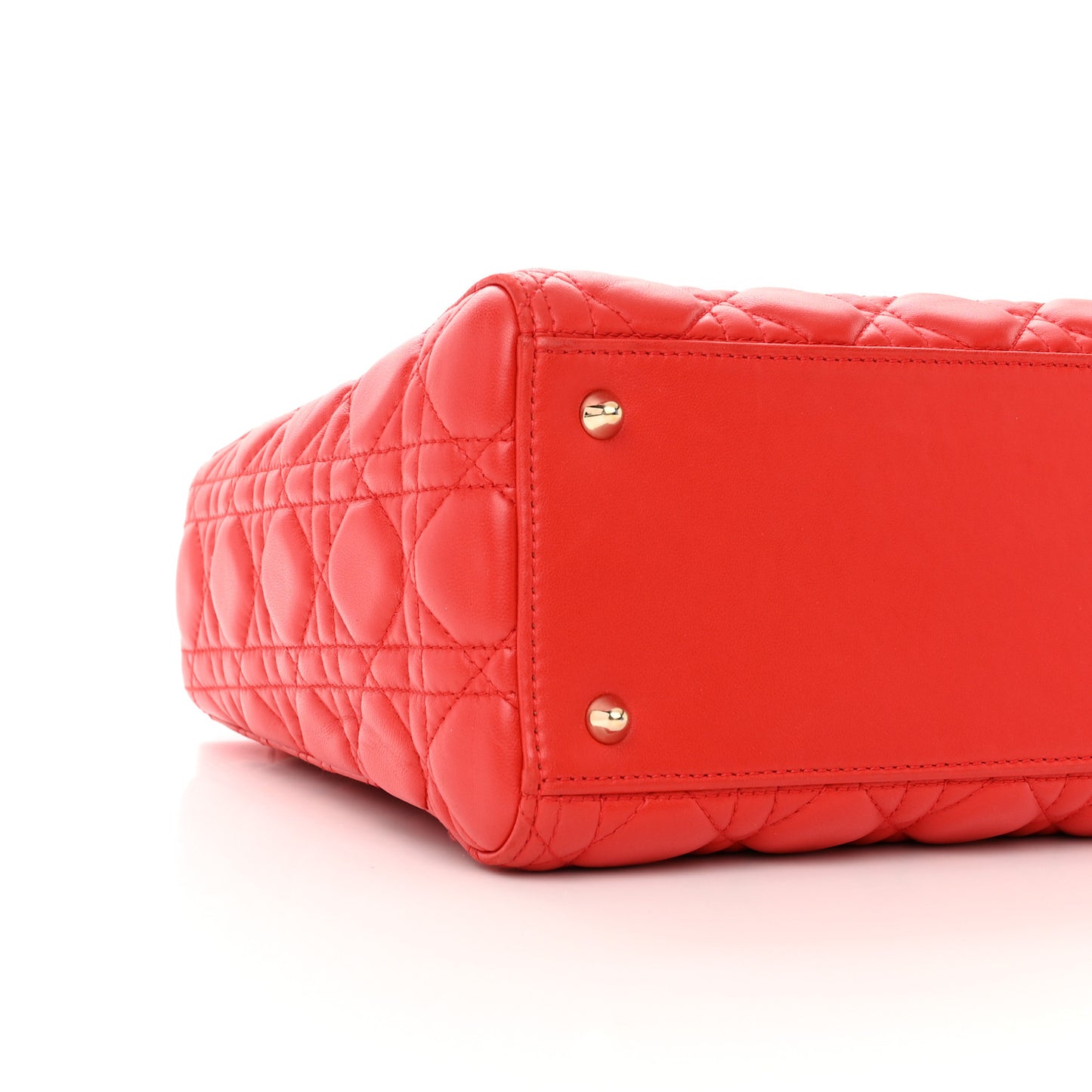 Lambskin Cannage Medium Lady Dior Red