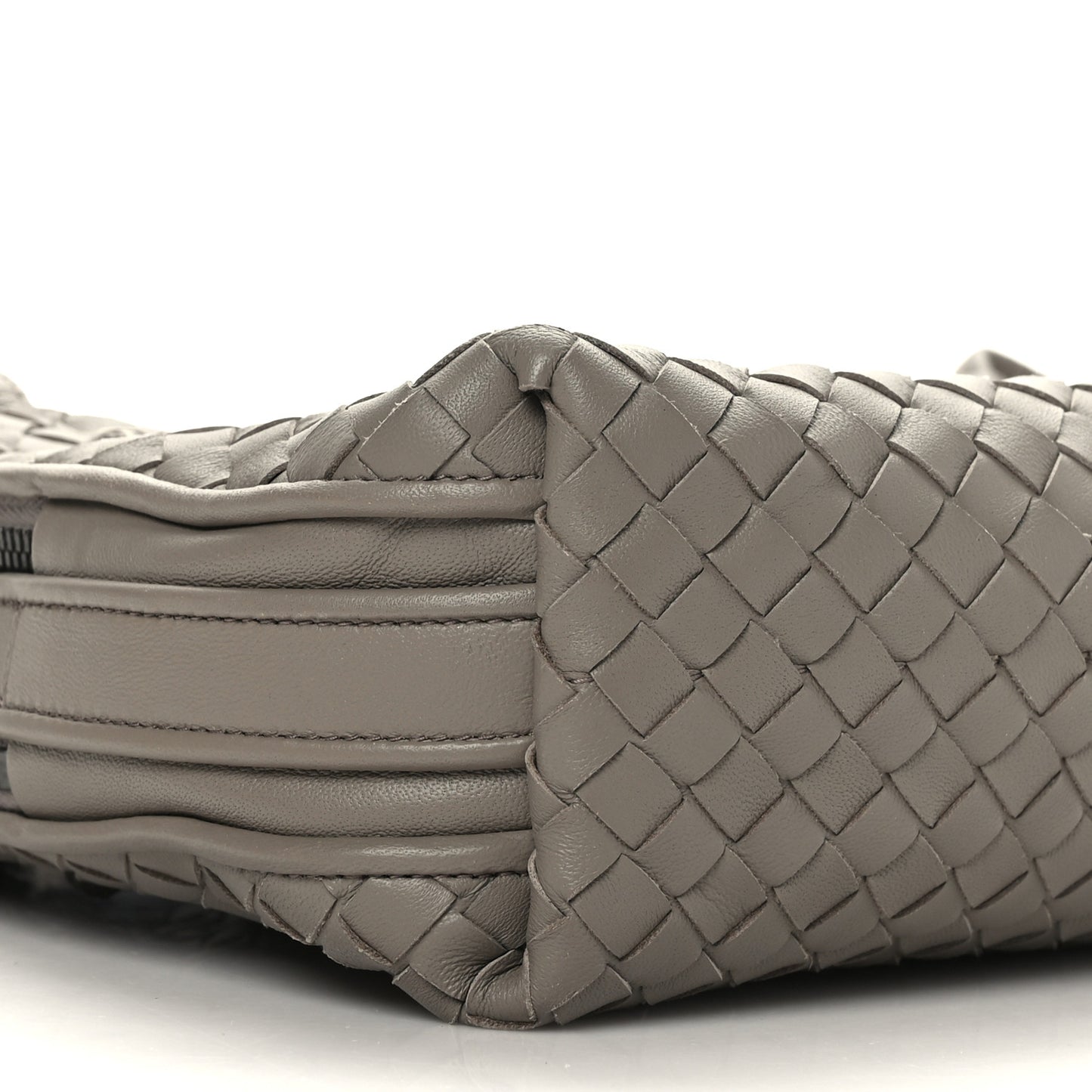 Nappa Intrecciato Nodini Crossbody Messenger Light Grey