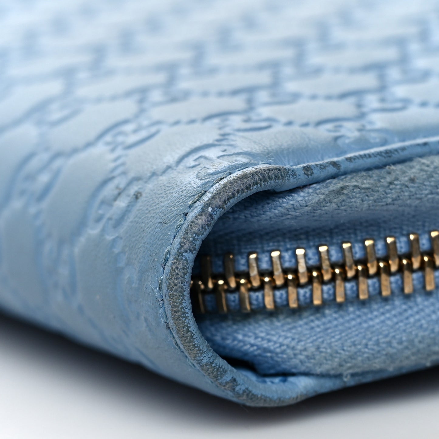 Soft Microguccissima Zip Around Organizer Wallet Mineral Blue