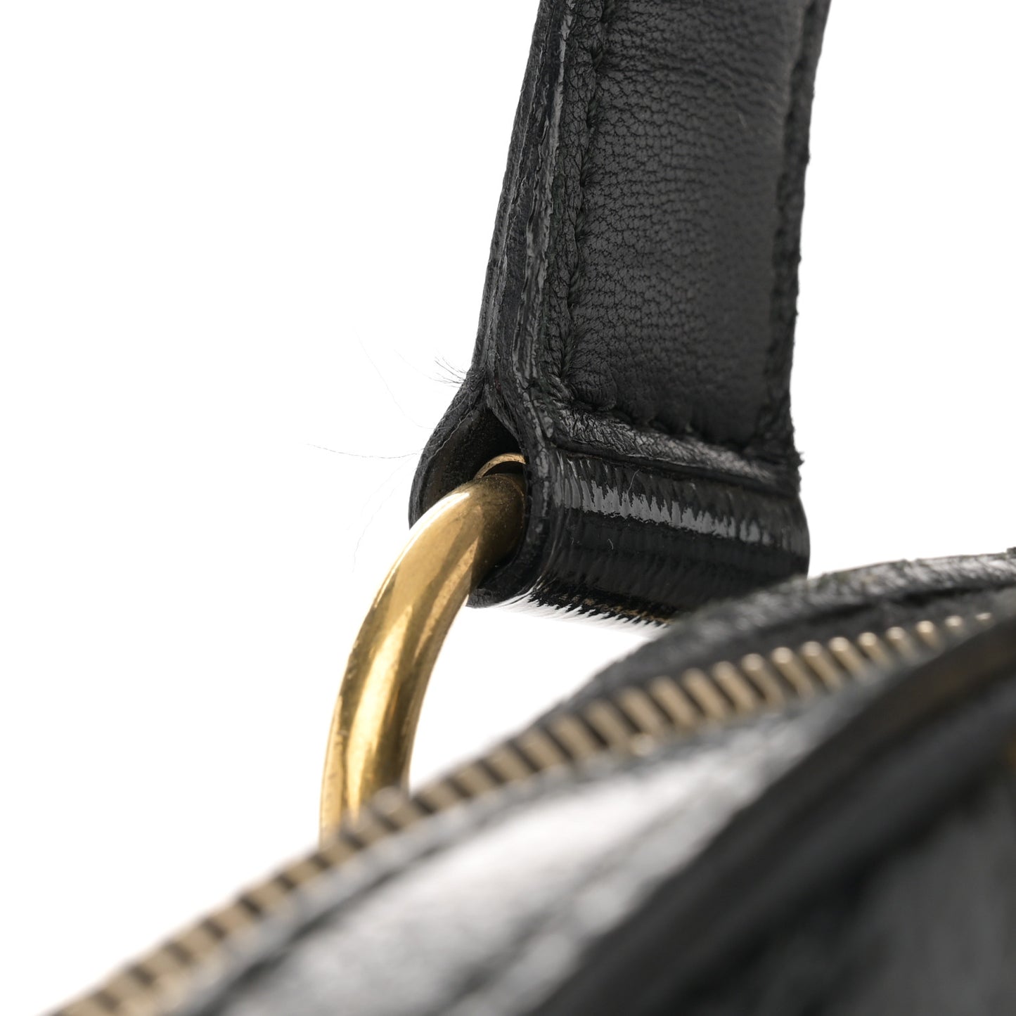 Textured Patent Calfskin Large Muse Black