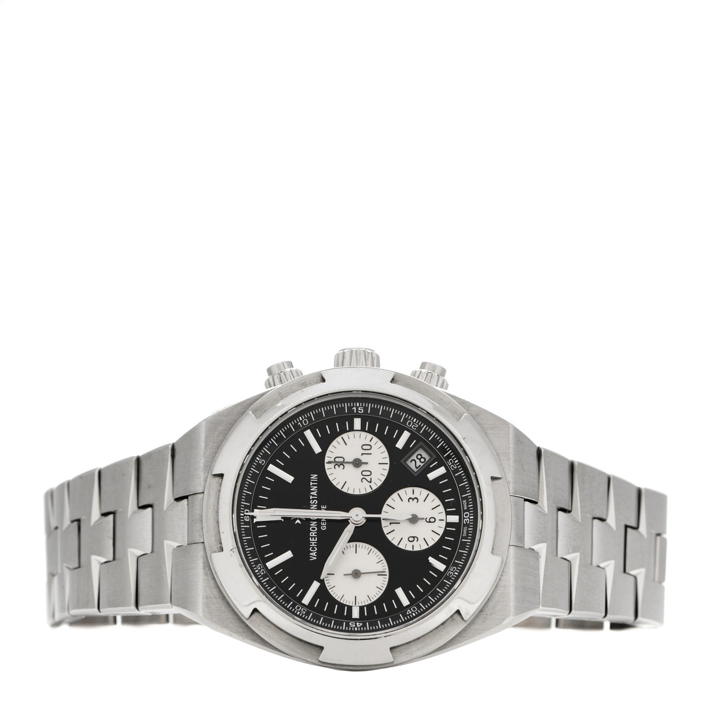 Stainless Steel 42.5mm Overseas Chronograph Automatic Watch Black 5500V/110A-B481