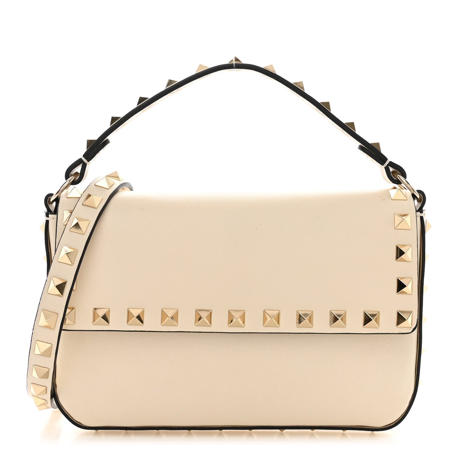 Valentino Garavani Calfskin Rockstud Crossbody Pouch Light Ivory 1 of 11
