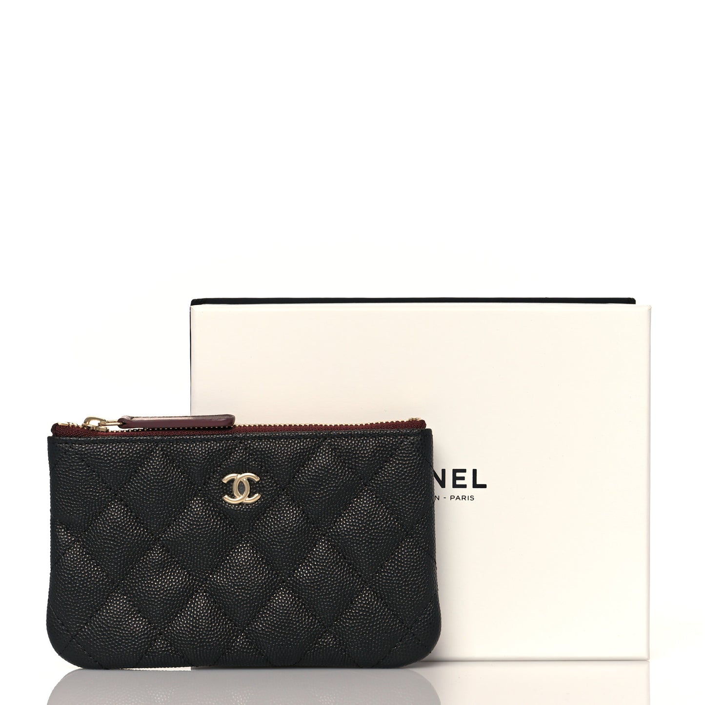 Caviar Quilted Small Cosmetic Case Black
