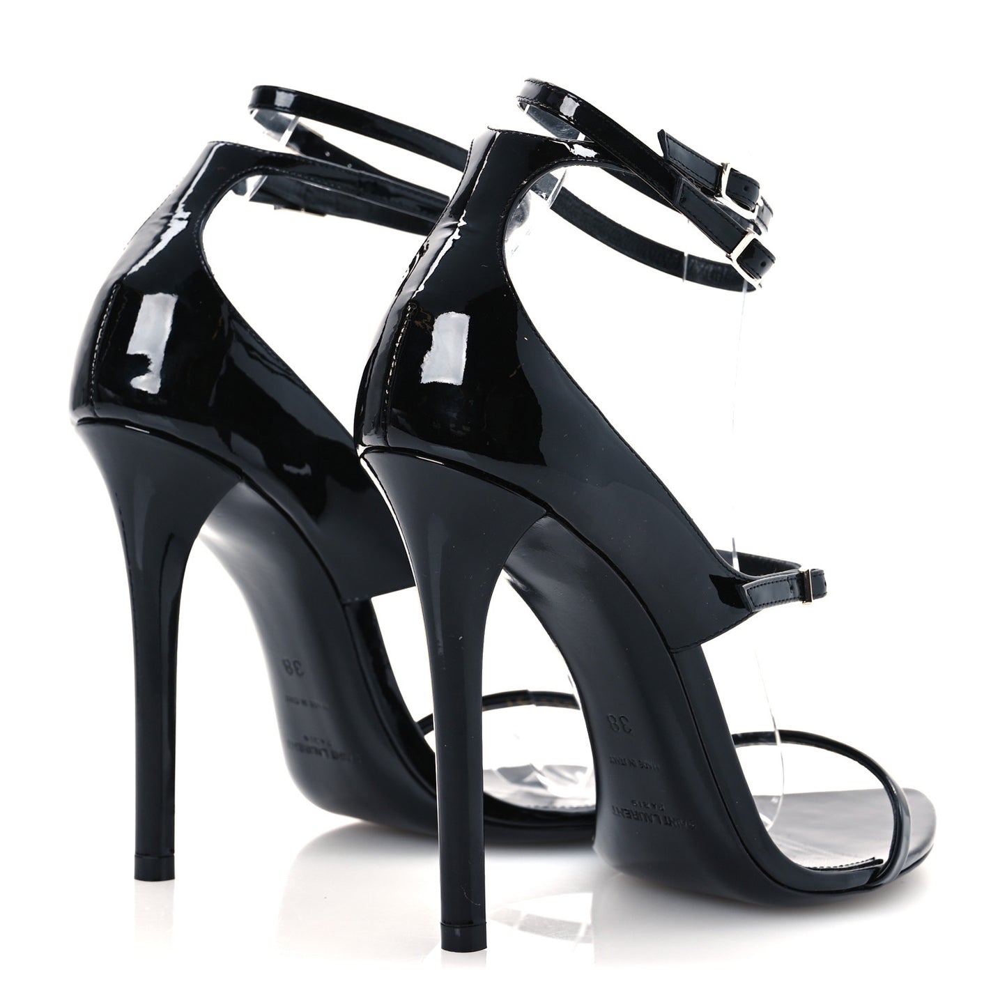 Patent Calfskin Dita 110 Sandals 38 Black