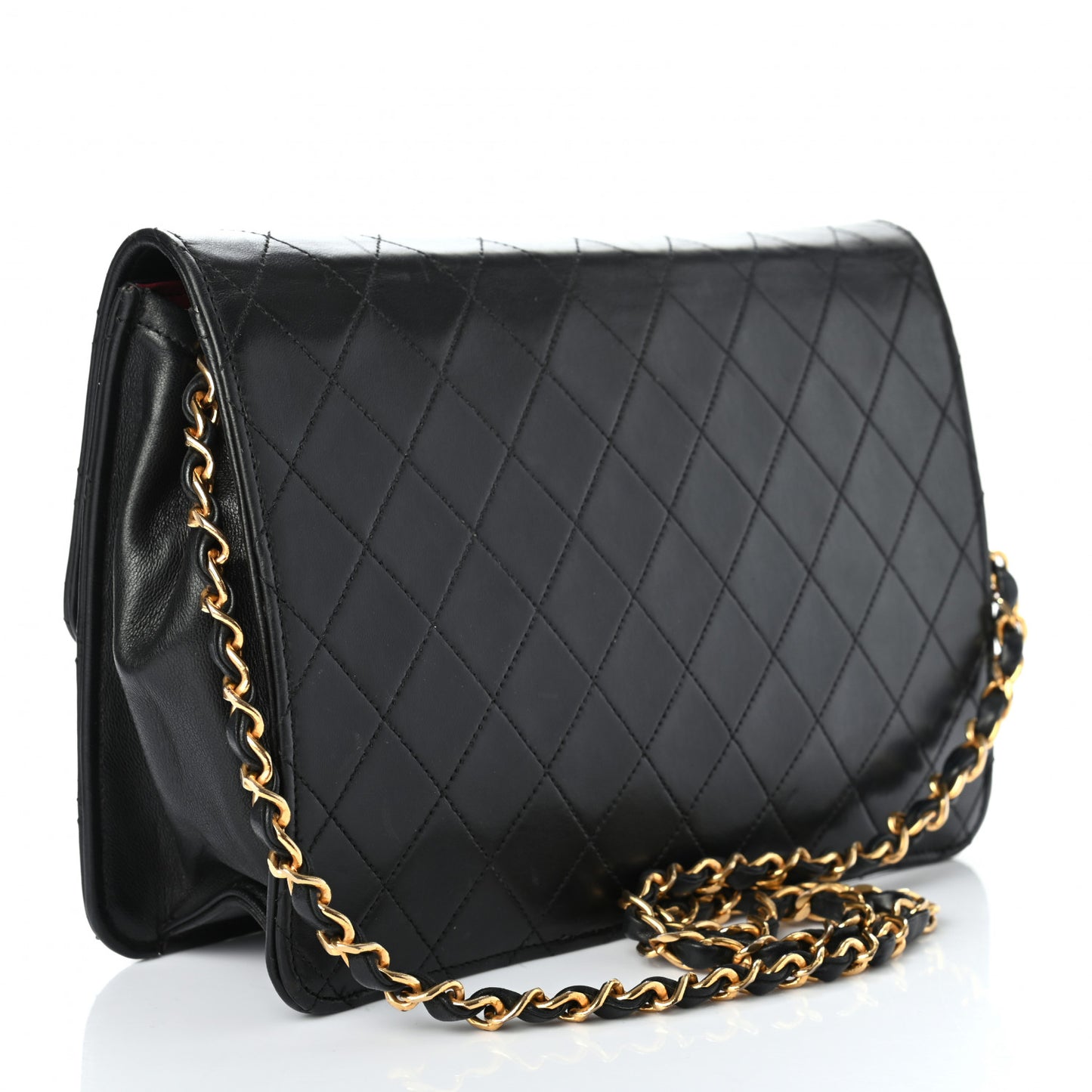 Lambskin Quilted Medium Single Flap Black