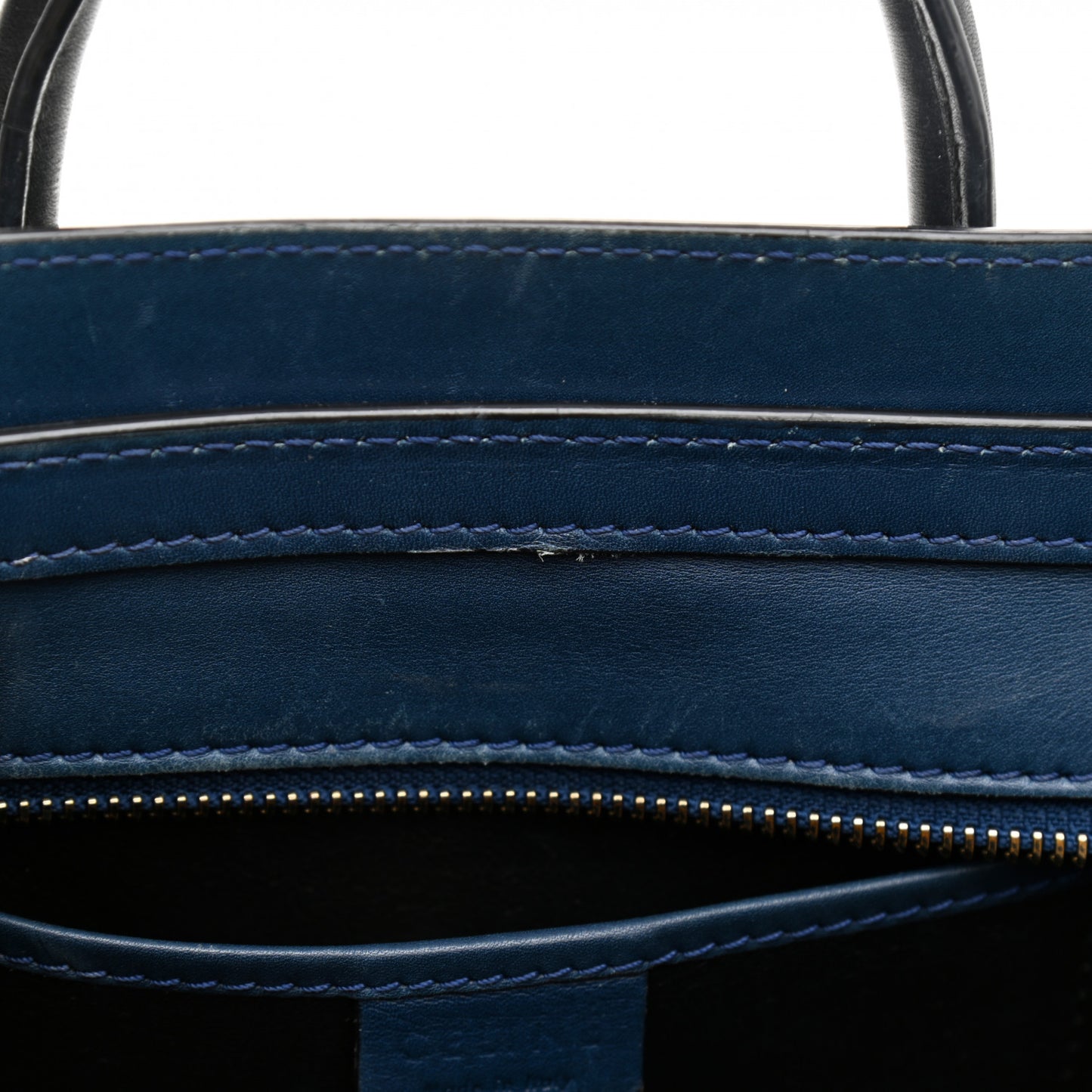 Smooth Calfskin Nano Luggage Ocean Blue
