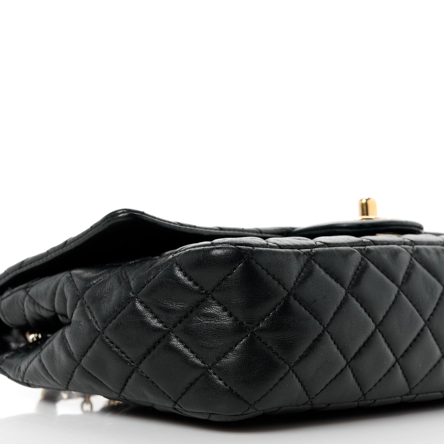 Lambskin Quilted Valentine Charms Medium Single Flap Black