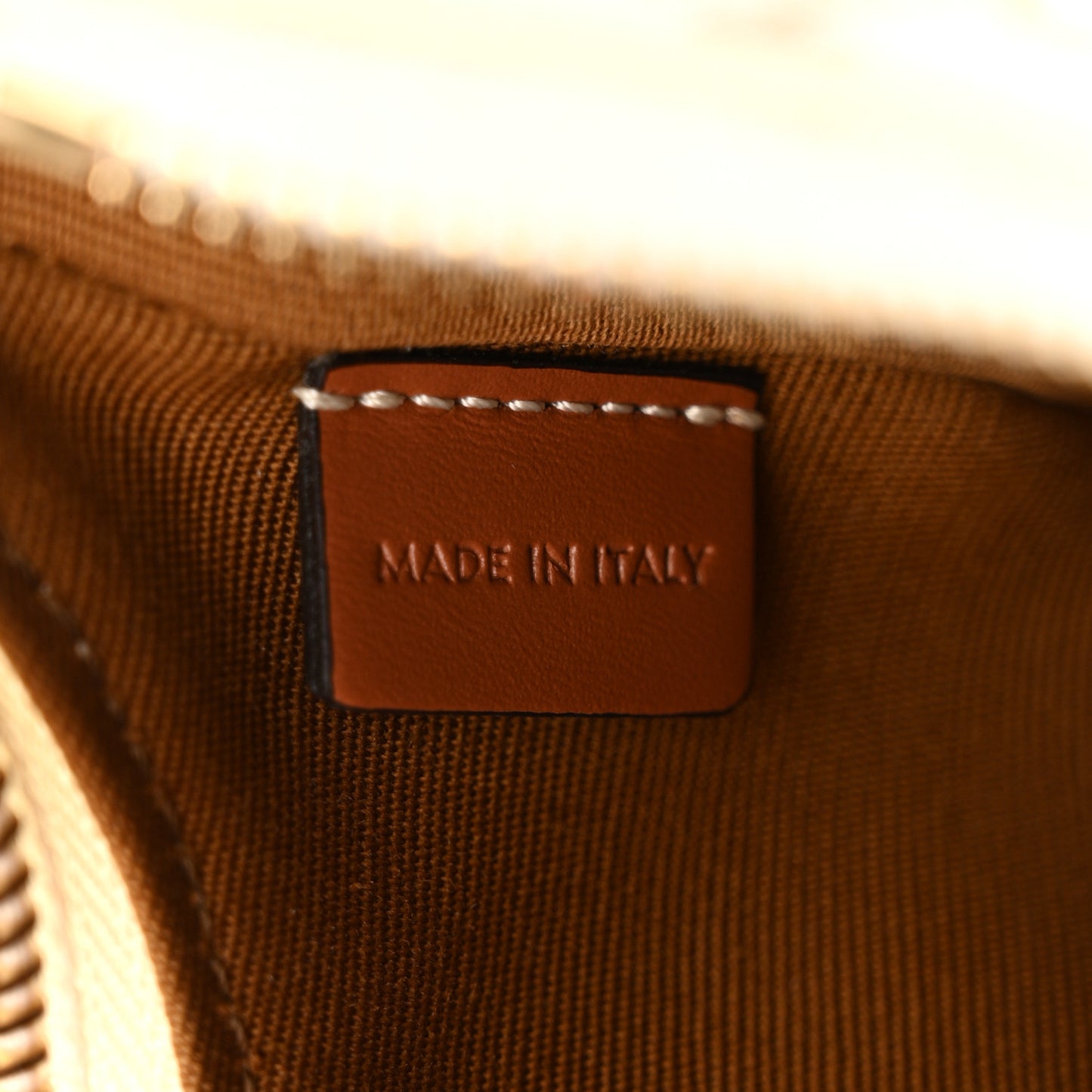 Canvas Calfskin Mini Ava Triomphe Shoulder Bag White