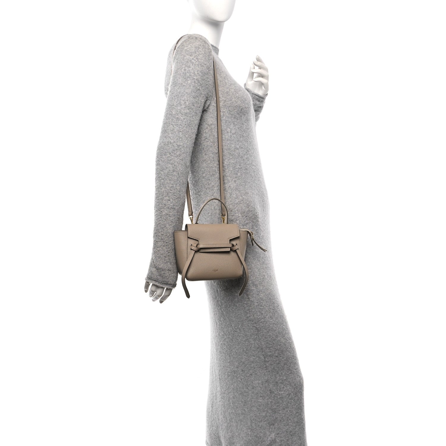 Celine Grained Calfskin Pico Belt Bag Light Taupe 2 of 9