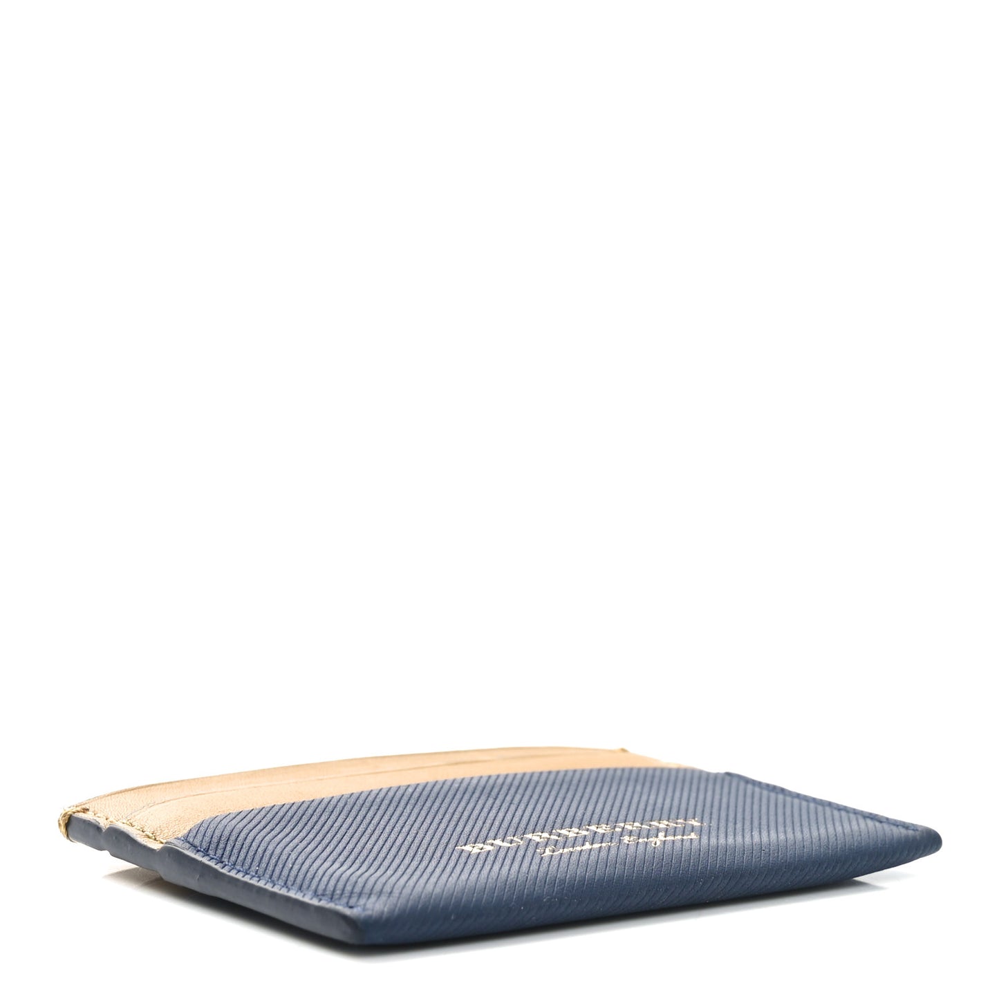 Soft Grain Calfskin Izzy Card Case Blue Carbon Camel