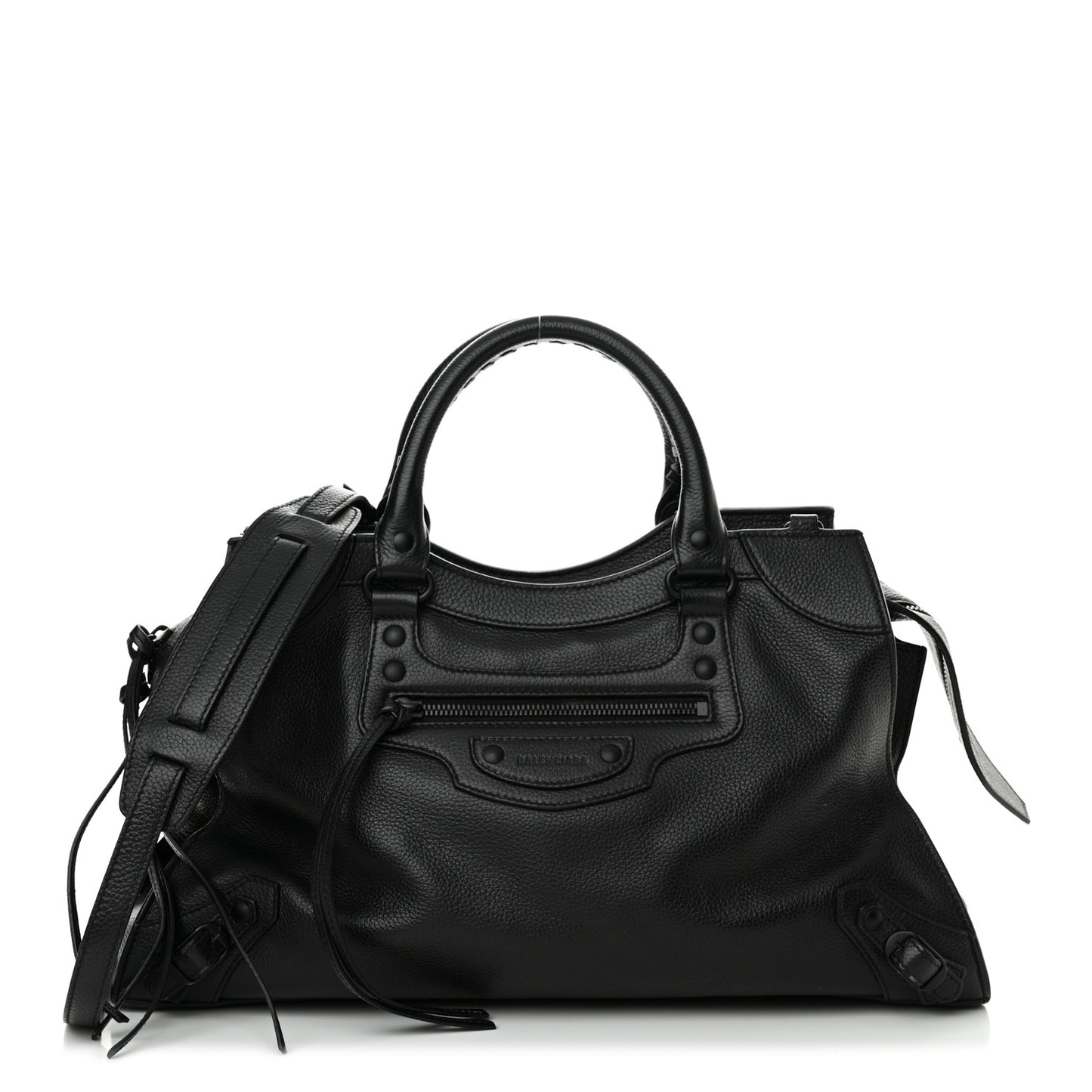 Grained Calfskin Black Hardware Neo Classic City Black