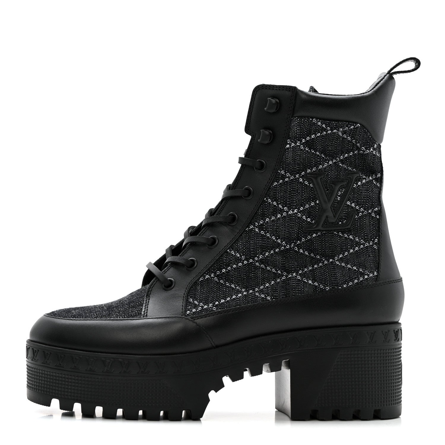 Louis Vuitton Denim Malletage Laureate Platform Desert Boots 39