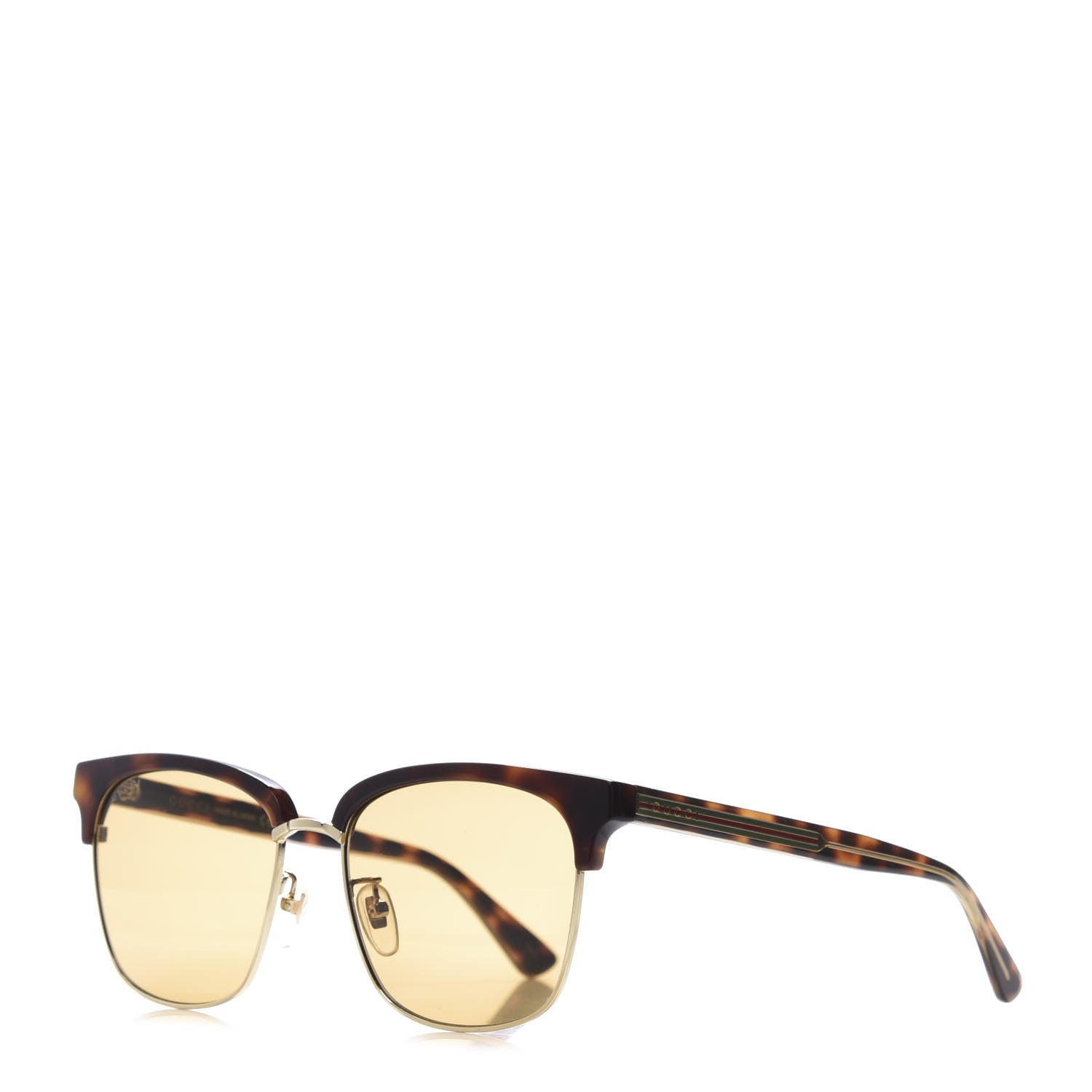 Gucci Acetate Square Frame Web Sunglasses GG0382S Tortoise 1 of 9