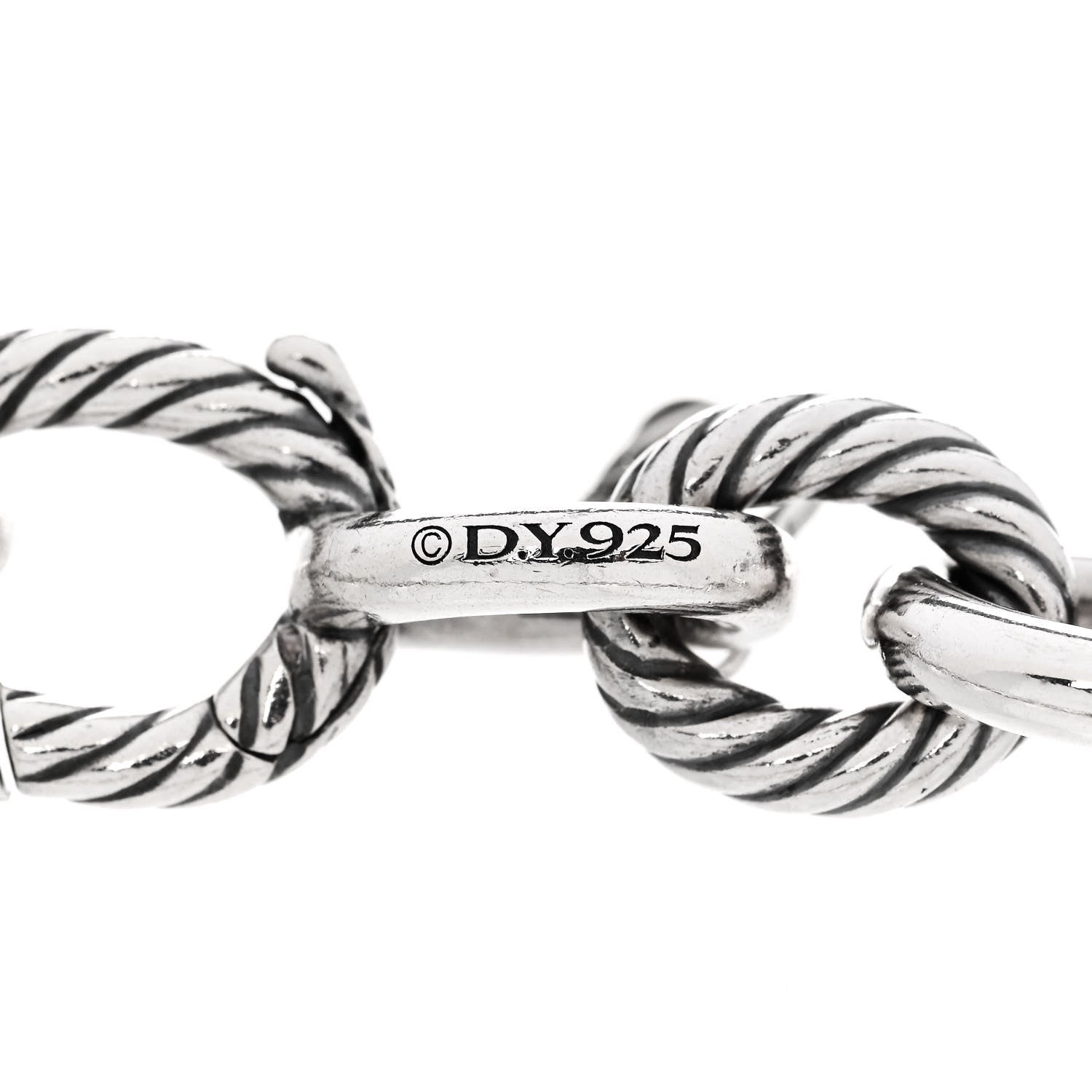 David Yurman Sterling Silver Diamond 15mm Large Oval Link Bracelet 4 of 4