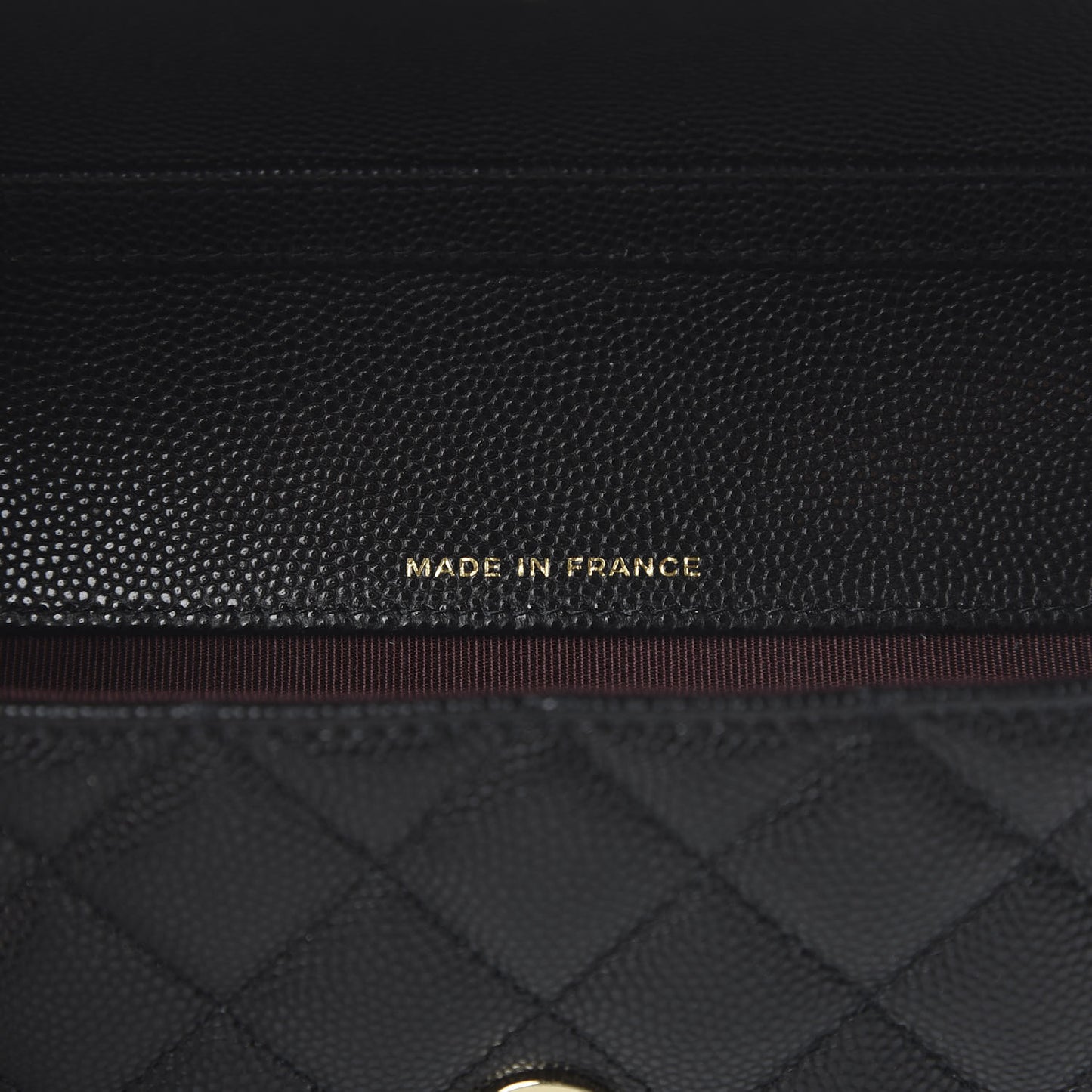 Caviar Quilted Glasses Case With Chain Black