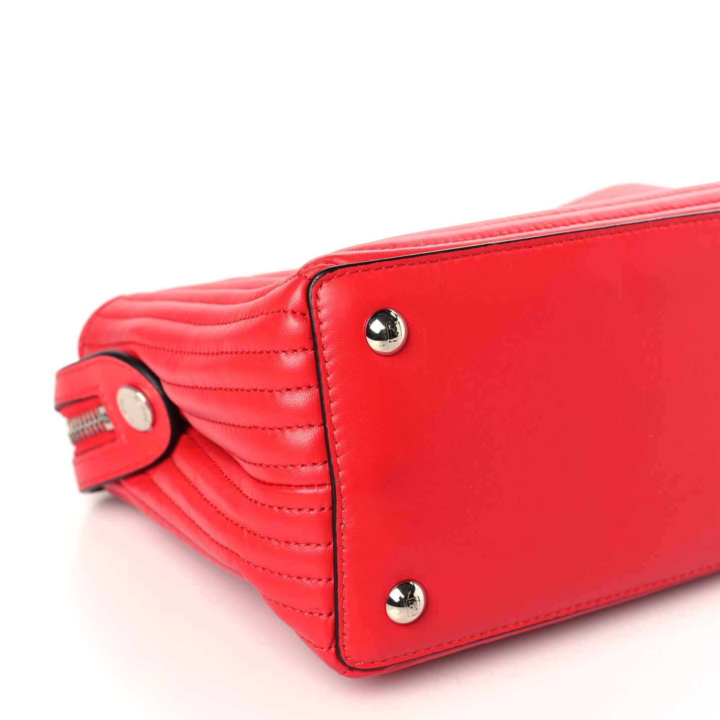 Shiny Nappa Trapuntata Small DotCom Click Chain Satchel Rojo