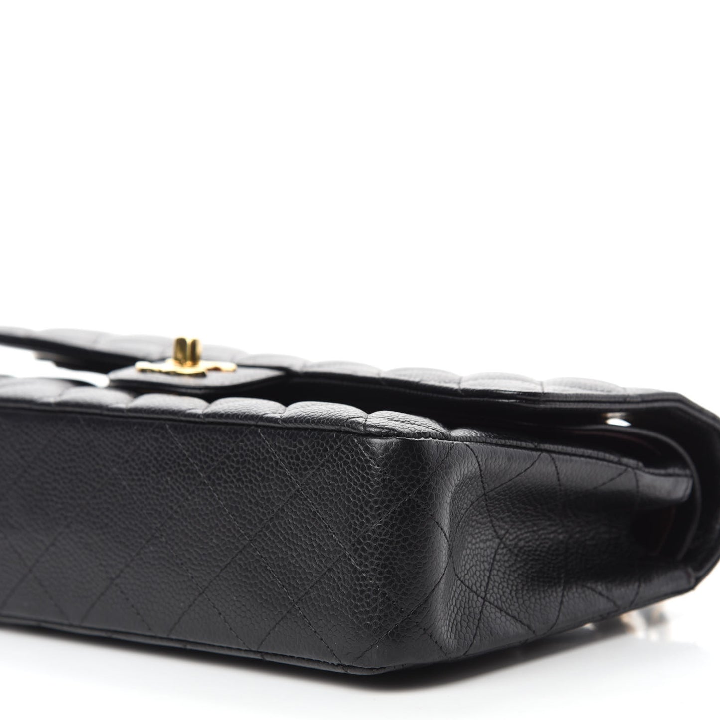 Caviar Quilted Medium Double Flap Black