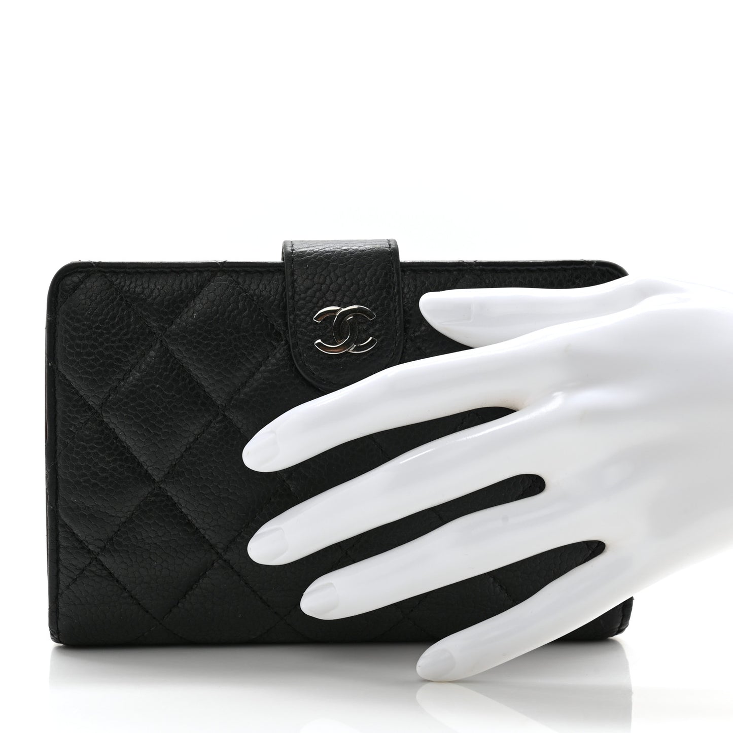 Caviar Quilted CC French Wallet Black