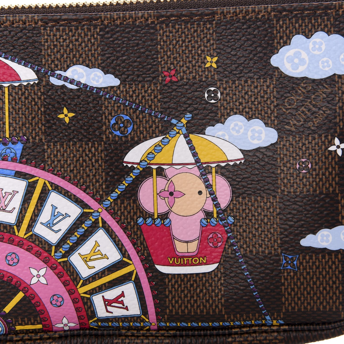 Damier Ebene 2020 Christmas Animation Big Wheel Mini Pochette Accessories Rose Ballerine