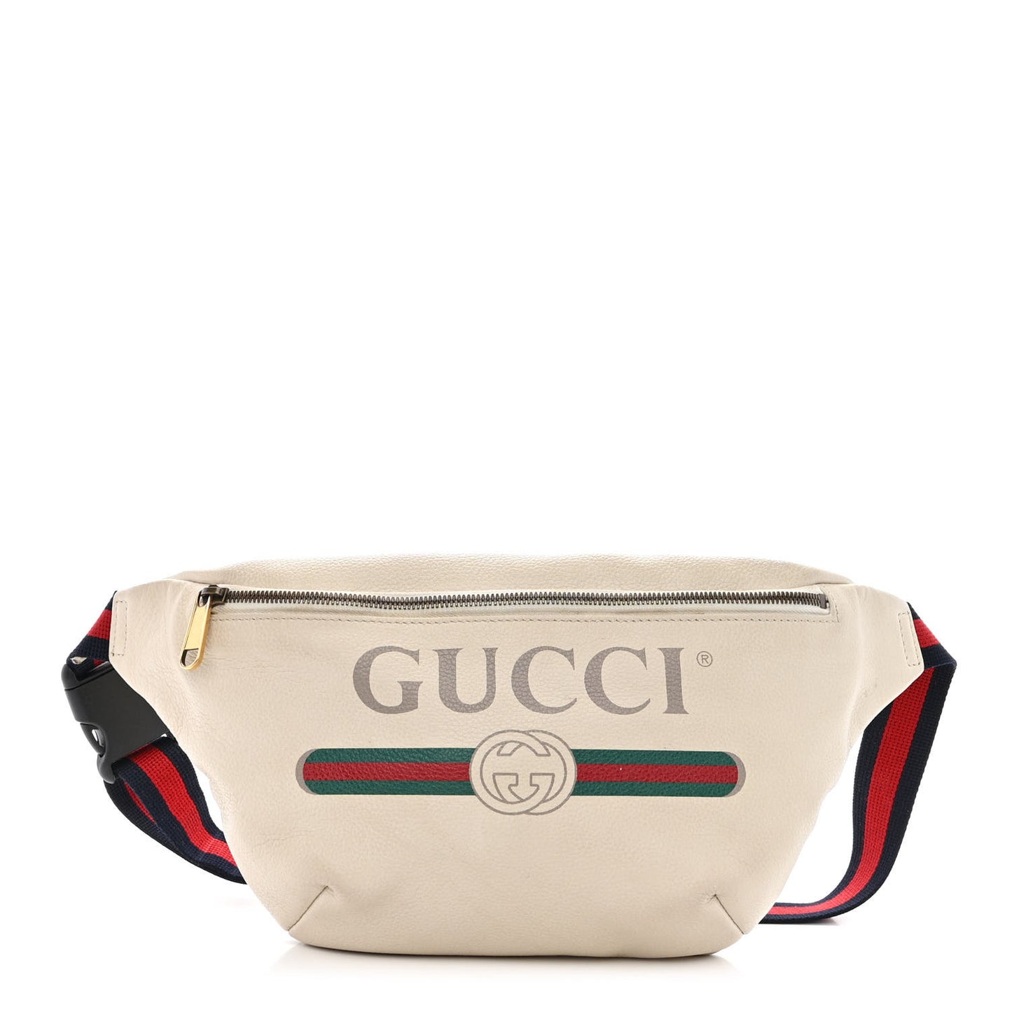 Grained Calfskin Logo Belt Bag White
