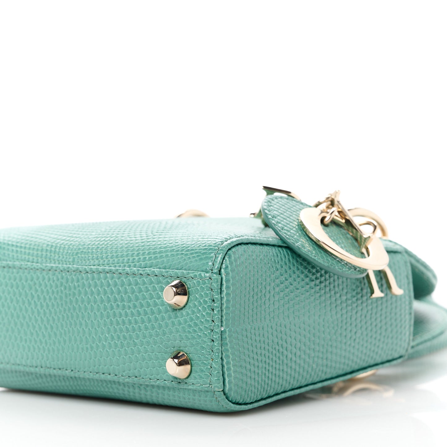 Lizard Micro Lady Dior Vert Tundra
