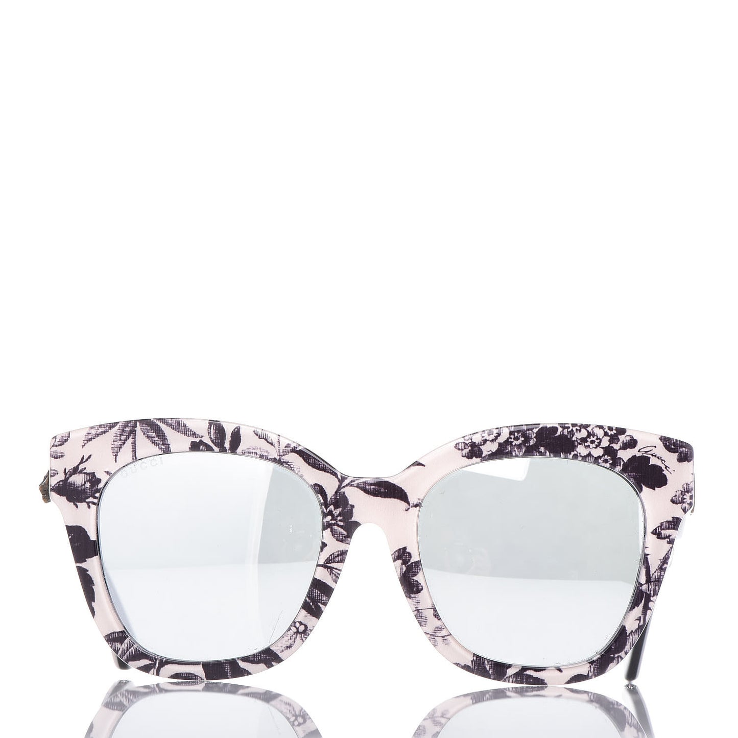 Acetate Herbarium Print Square Frame Sunglasses GG0029SA White