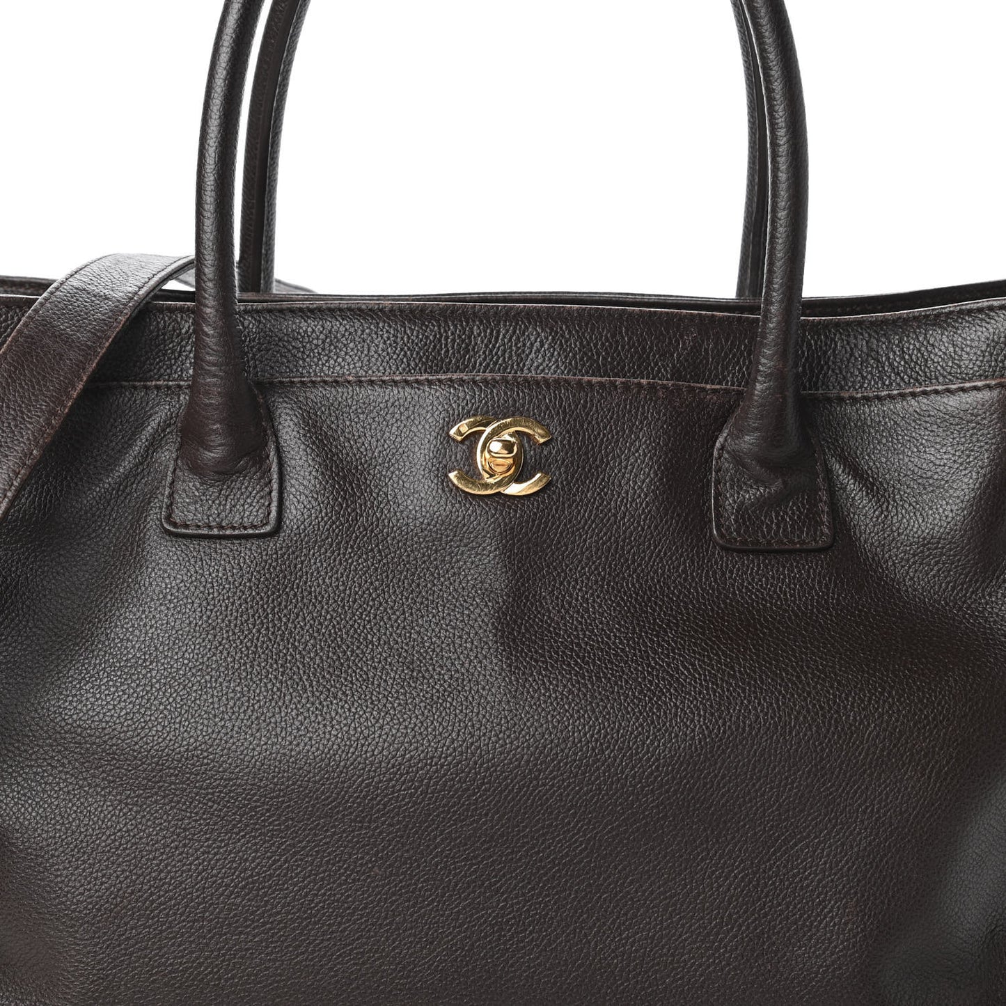Calfskin Cerf Executive Shopper Tote Brown