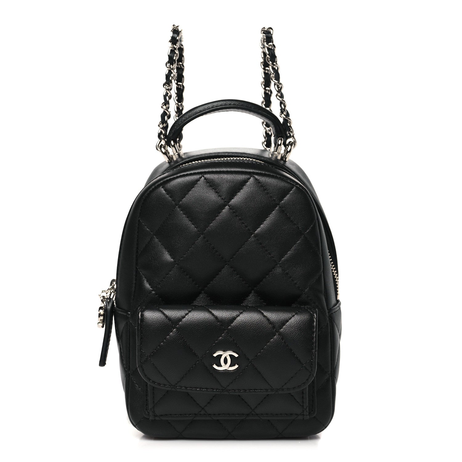Chanel Lambskin Quilted CC Mini Classic Backpack Black  display picture 1