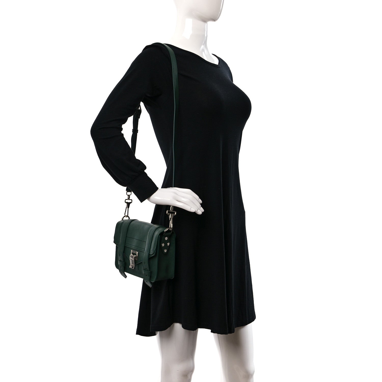 Proenza Schouler Lambskin PS1 Mini Crossbody Bag Dark Teal 2 of 8