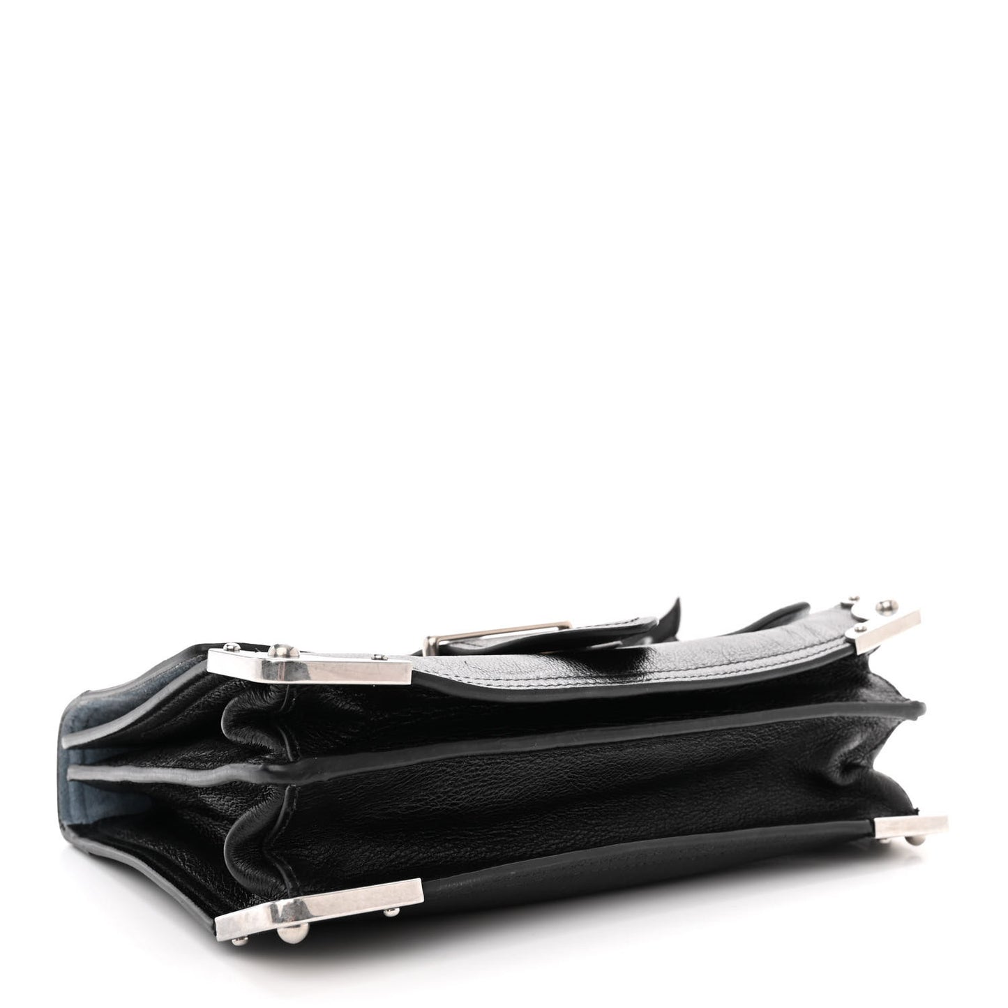 Glace Calfskin Large Soft Cahier Bag Black