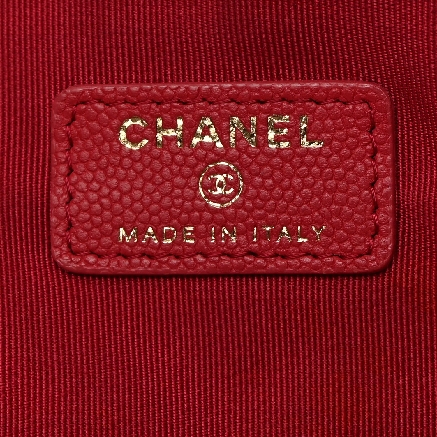 Chanel Caviar Chevron Quilted Large Cosmetic Case Red 6 of 8